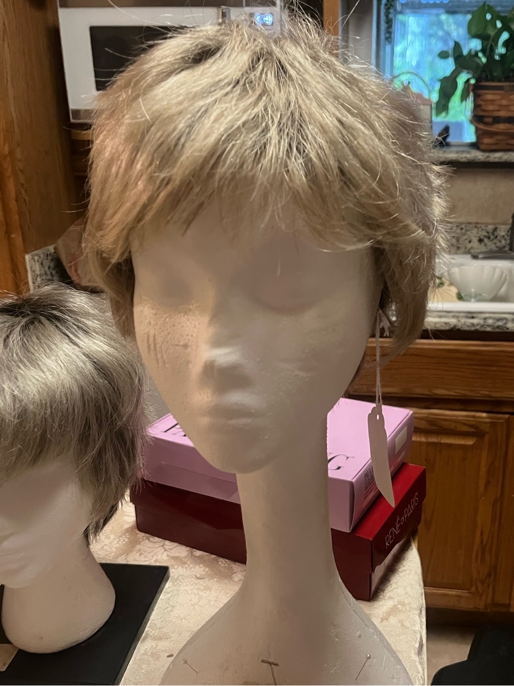 Tiara #1 previously worn and sanitizedShort Blonde sWomen's Wig - Natural Light